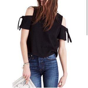 Madewell Skylark Cold-Shoulder Top in Black